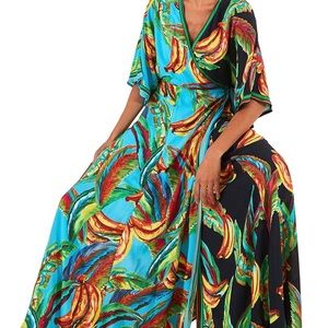 Farm Rio Reversible banana wrap dress NWT!